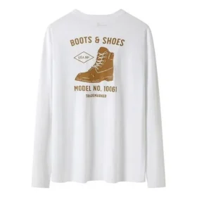 Shoe Logo Langarm-T-Shirt „White Yellow“