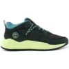 Solar Wave Mixed-Media Sneaker «Schwarz Nubuck mit Lime»