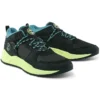 Solar Wave Mixed-Media Sneaker «Schwarz Nubuck mit Lime»