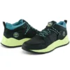 Solar Wave Mixed-Media Sneaker «Schwarz Nubuck mit Lime»
