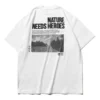 SS20 Earth Pattern Printing Kurzarm-Shorts-Style Weiss