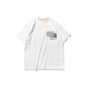SS20 Earth Pattern Printing Kurzarm-Shorts-Style Weiss