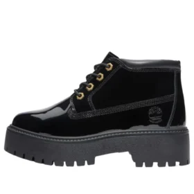 Stone Street Waterproof Platform Stiefel «Schwarz Patent Leder»
