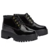 Stone Street Waterproof Platform Stiefel «Schwarz Patent Leder»
