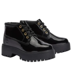 Stone Street Waterproof Platform Stiefel «Schwarz Patent Leder»