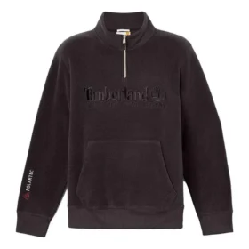 Sweatshirt mit 1/4-Reissverschluss und linearem Logo «Schwarz»