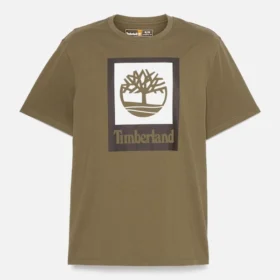 T-Shirt mit quadratischem Logo und kurzen Ärmeln