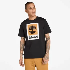 T-Shirt mit quadratischem Logo und kurzen Ärmeln