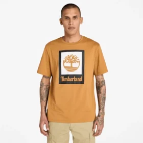 T-Shirt mit quadratischem Logo und kurzen Ärmeln