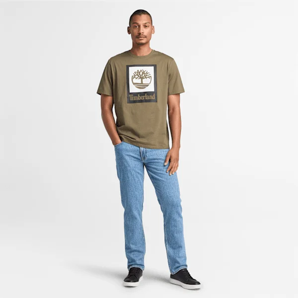 T-Shirt mit quadratischem Logo und kurzen Ärmeln T-Shirt mit quadratischem Logo und kurzen Ärmeln