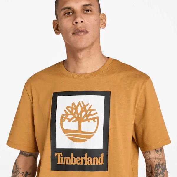 T-Shirt mit quadratischem Logo und kurzen Ärmeln T-Shirt mit quadratischem Logo und kurzen Ärmeln