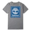 Timberland Casual Rundhals-T-Shirt mit Aufdruck, kurzärmelig, grau