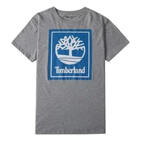 Timberland Casual Rundhals-T-Shirt mit Aufdruck, kurzärmelig, grau