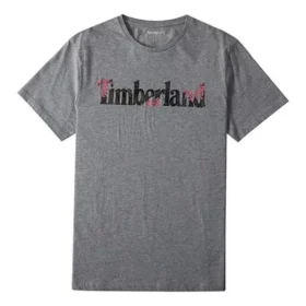Timberland Casual Rundhals-T-Shirt mit Aufdruck, kurzärmelig, grau