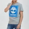 Timberland Casual Rundhals-T-Shirt mit Aufdruck, kurzärmelig, grau