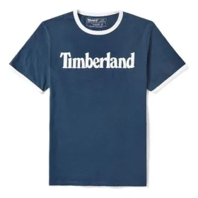 Timberland Casual Rundhalsausschnitt mit Aufdruck, kurzärmelig, blau