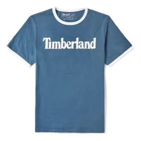 Timberland Casual Rundhalsausschnitt mit Aufdruck, kurzärmelig, blau