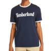 Timberland Casual Rundhalsausschnitt mit Aufdruck, kurzärmelig, blau