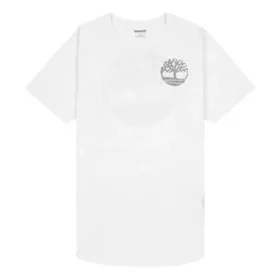 Timberland Freizeit-T-Shirt mit Rundhalsausschnitt und Aufdruck, kurzärmelig, weiss
