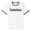 Timberland Freizeit-T-Shirt mit Rundhalsausschnitt und Aufdruck, kurzärmelig, weiss