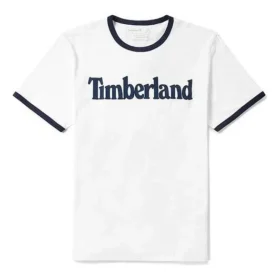 Timberland Freizeit-T-Shirt mit Rundhalsausschnitt und Aufdruck, kurzärmelig, weiss