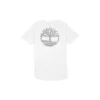 Timberland Freizeit-T-Shirt mit Rundhalsausschnitt und Aufdruck, kurzärmelig, weiss