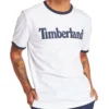 Timberland Freizeit-T-Shirt mit Rundhalsausschnitt und Aufdruck, kurzärmelig, weiss