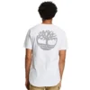 Timberland Freizeit-T-Shirt mit Rundhalsausschnitt und Aufdruck, kurzärmelig, weiss