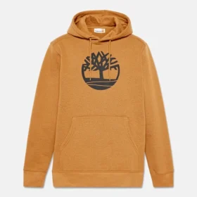 Timberland Hoodie mit Baum-Logo – Weizen/Schwarz