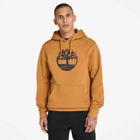 Timberland Hoodie mit Baum-Logo – Weizen/Schwarz