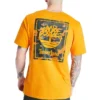 Timberland Kurzarm-Shirt mit Rückenprint, orange
