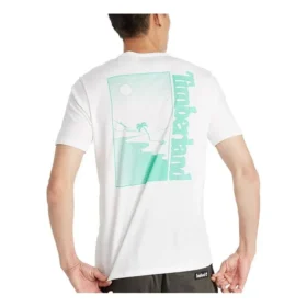 Timberland Kurzarm-T-Shirt mit Rundhalsausschnitt und Rückenaufdruck, weiss
