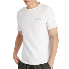 Timberland Kurzarm-T-Shirt mit Rundhalsausschnitt und Rückenaufdruck, weiss