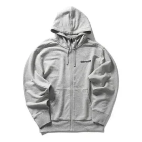 Timberland Logo-Aufdruck Kapuze Reissverschluss Grau