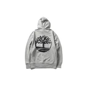 Timberland Logo-Aufdruck Kapuze Reissverschluss Grau