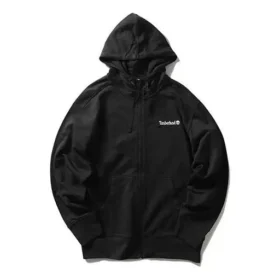 Timberland Logo-Aufdruck Kapuze Reissverschluss Schwarz