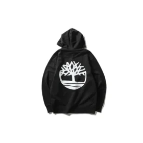 Timberland Logo-Aufdruck Kapuze Reissverschluss Schwarz