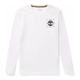 Timberland Logo-Aufdruck Rundhalsausschnitt Langarm Weiss