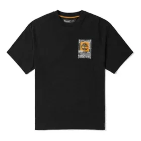 Timberland Rundhals-Shirt mit Logo-Print, Schwarz Timberland Rundhals-Shirt mit Logo-Print, Schwarz