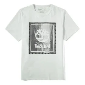 Timberland Rundhals-T-Shirt mit Aufdruck, kurzärmelig, weiss