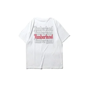 Timberland SS20 bedrucktes Rundhals-Shorts-Shirt, weiss