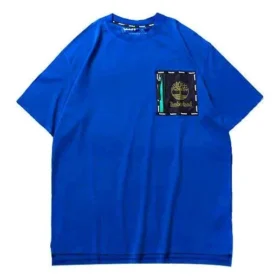 Timberland SS20 Hollow Out Zipper Pocket Printing Kurzarm-T-Shirt Blau