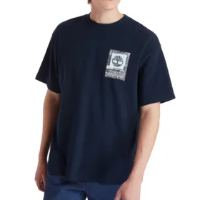 Timberland T-Shirt mit Aufdruck und Rundhalsausschnitt, Blau