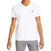Timberland T-Shirt mit gesticktem Logo, V-Ausschnitt, kurze Shorts, weiss