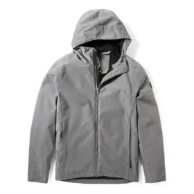 Timberland wasserdichte Kapuzenjacke mit Reissverschluss, grau