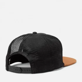 Trucker-Hut mit flacher Krempe aus Kunstwildleder