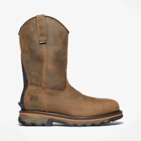 True Grit Herren-Arbeitsstiefel mit Sicherheitszehenkappe zum Hineinschlüpfen – Kaffeebraun
