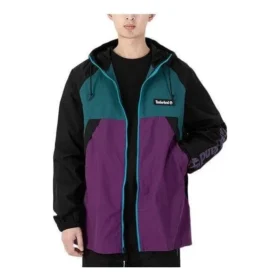 Windjacke mit durchgehendem Reissverschluss „Green Purple“